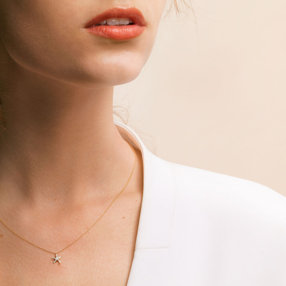 Love Diamonds 18ct Yellow Gold Starfish Necklace | Annoushka jewelley